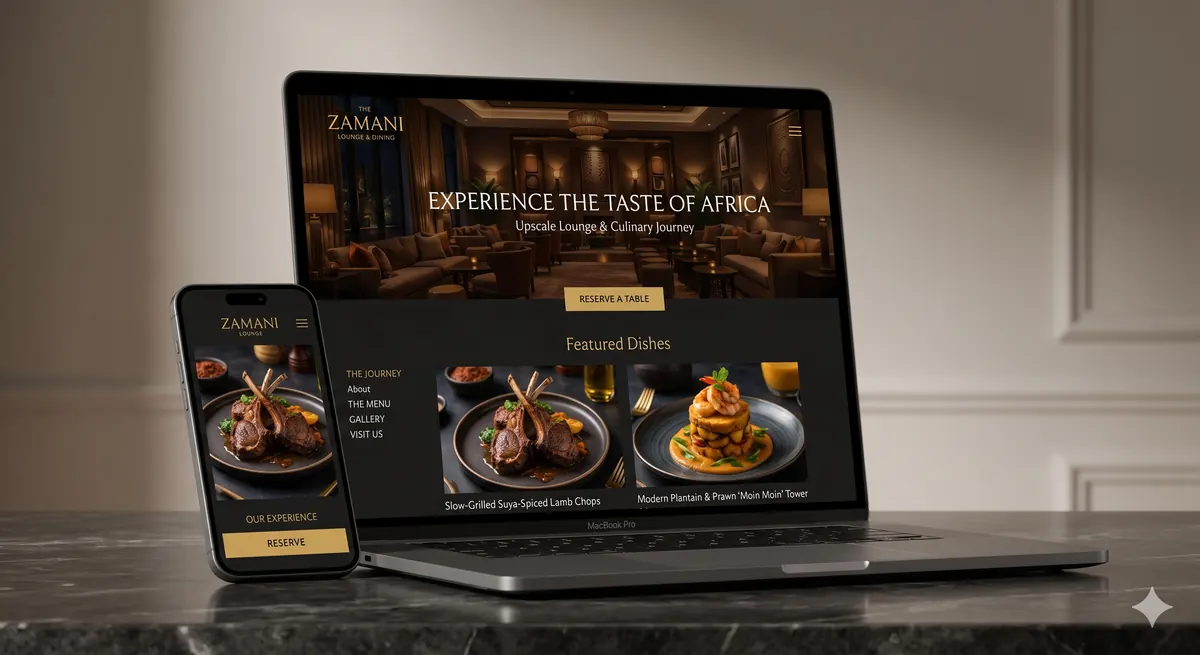 Restaurant website design Nigeria